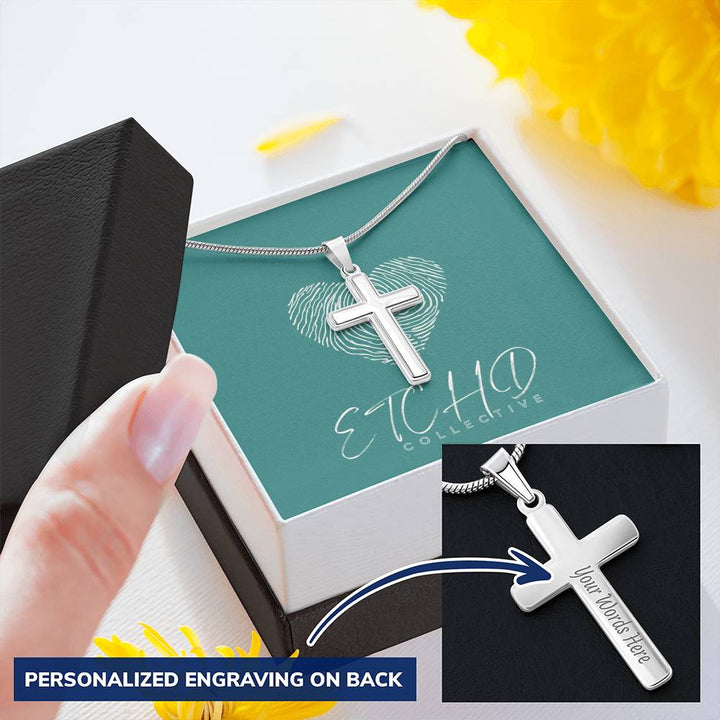 Personalized Cross Necklace Snake Chain