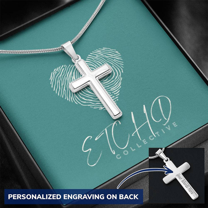 Personalized Cross Necklace Snake Chain