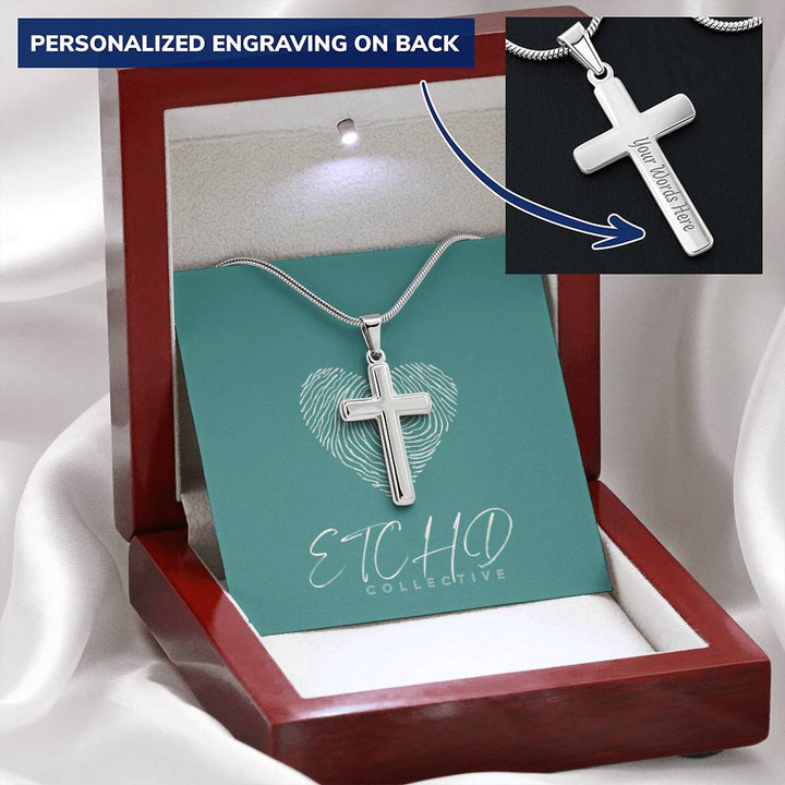 Personalized Cross Necklace Snake Chain