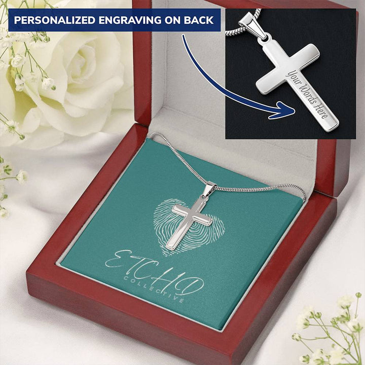 Personalized Cross Necklace Snake Chain