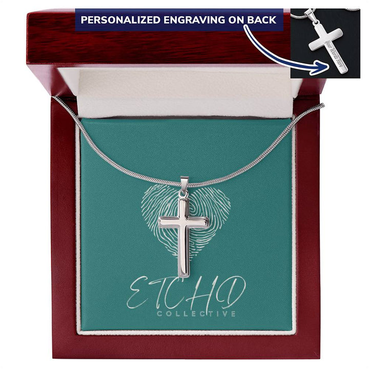 Personalized Cross Necklace Snake Chain