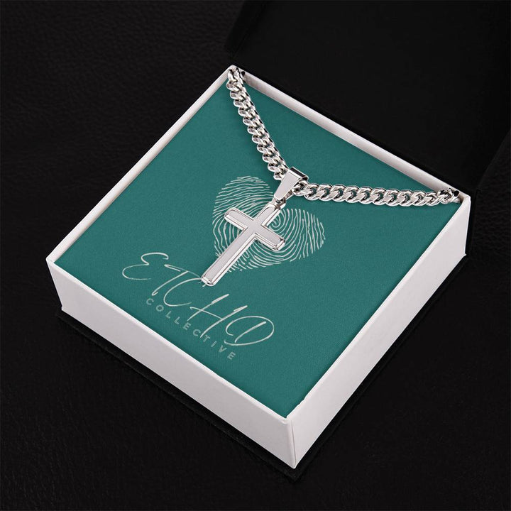 Cuban Chain Personalized Cross Necklace