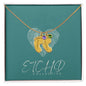 Engraved baby feet necklace with birthstone