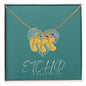 Engraved baby feet necklace with birthstone