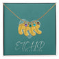 Engraved baby feet necklace with birthstone