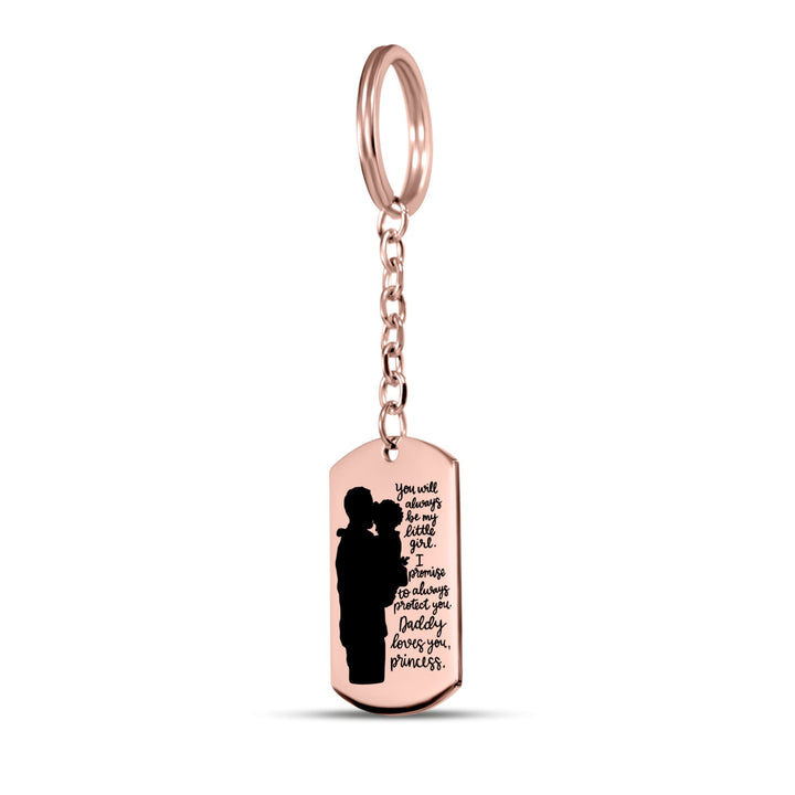 Always Be My Little Girl Tag Keychain