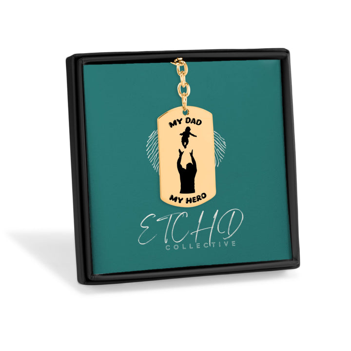 My Dad, My Hero Tag  Keychain
