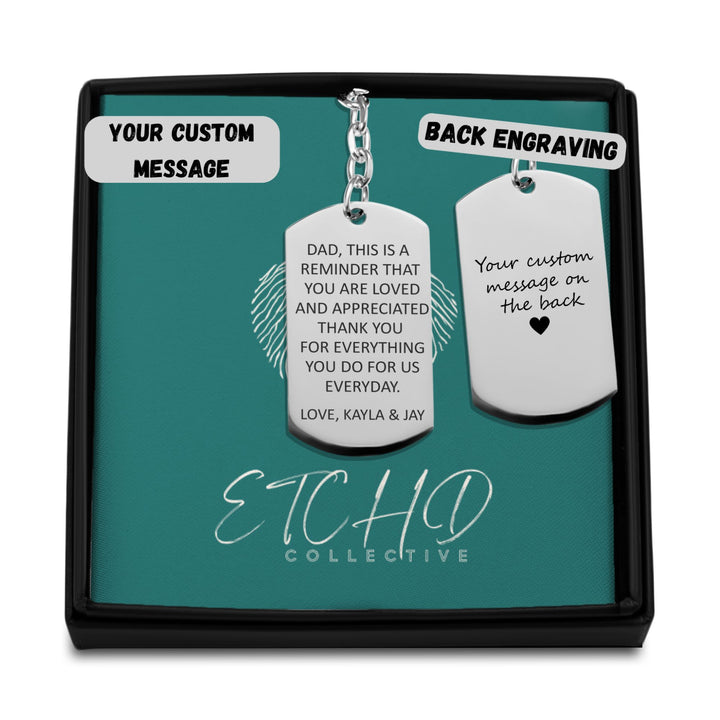 Custom Message Tag Keychain