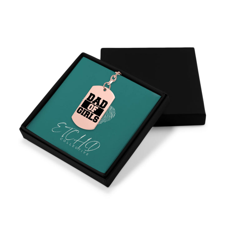 Dad of Girls Tag Keychain