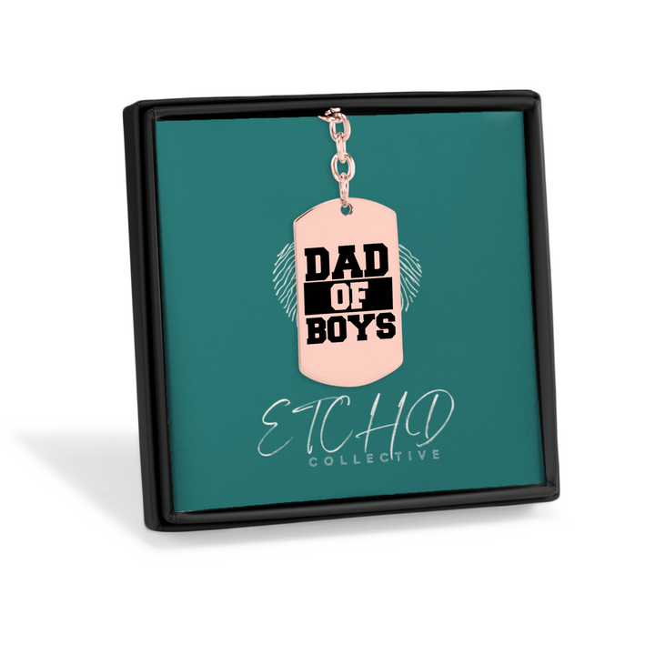 Dad of Boys Tag Keychain