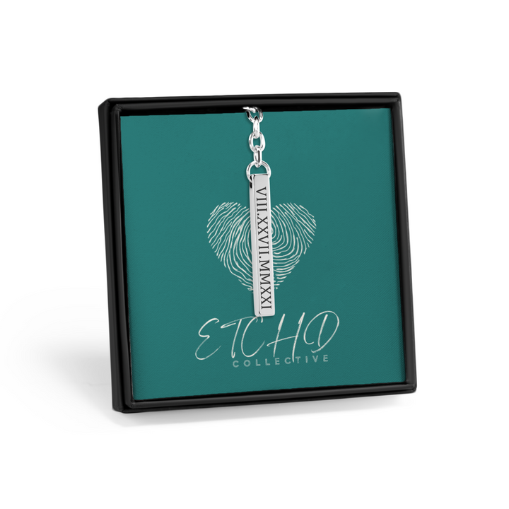 Roman Date 3D Bar Keychain