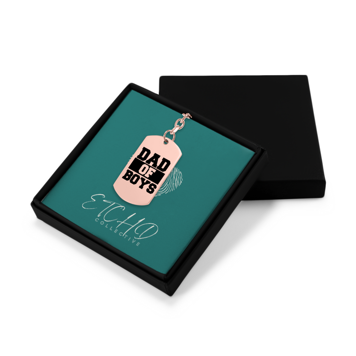 Dad of Boys Tag Keychain