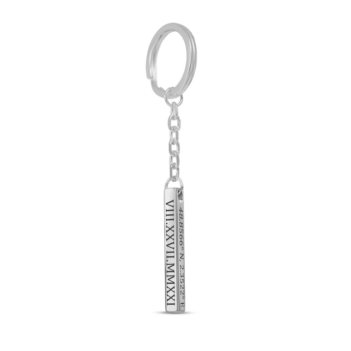 Roman Date 3D Bar Keychain