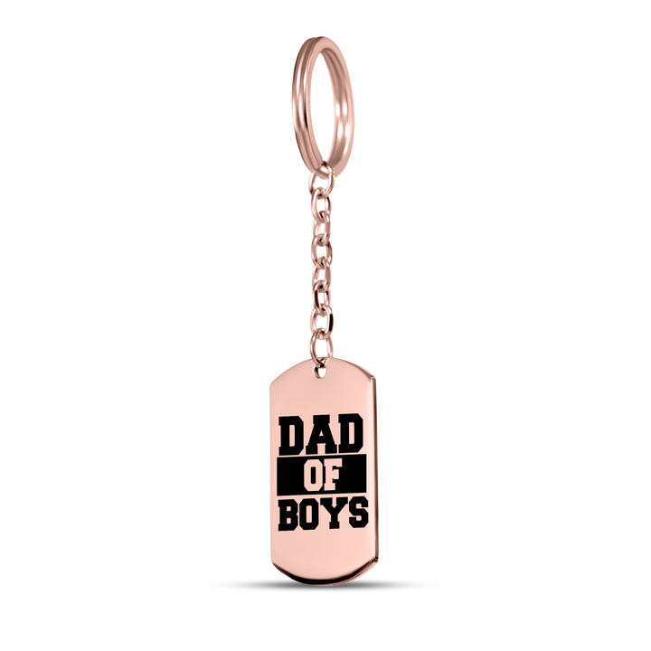 Dad of Boys Tag Keychain