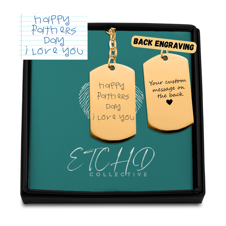 Handwritten Message Tag Keychain