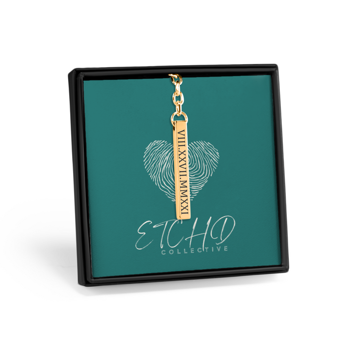 Roman Date 3D Bar Keychain