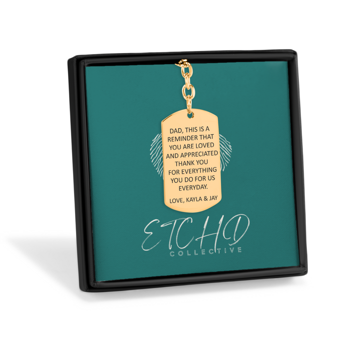 Custom Message Tag Keychain