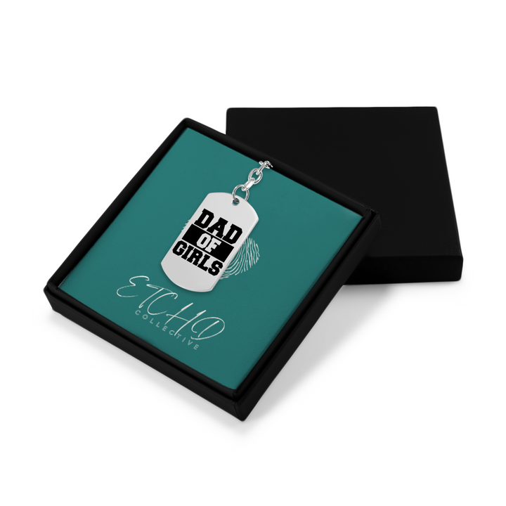 Dad of Girls Tag Keychain