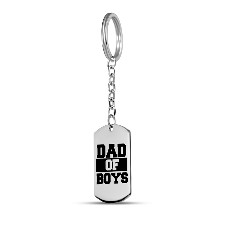 Dad of Boys Tag Keychain