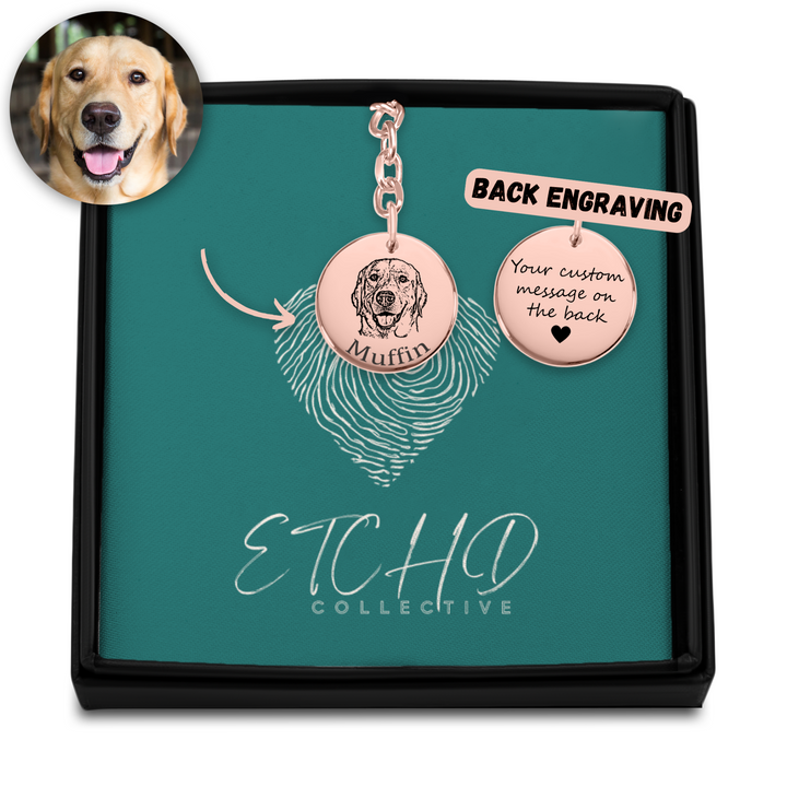 Pet Portrait Pendant Keychain