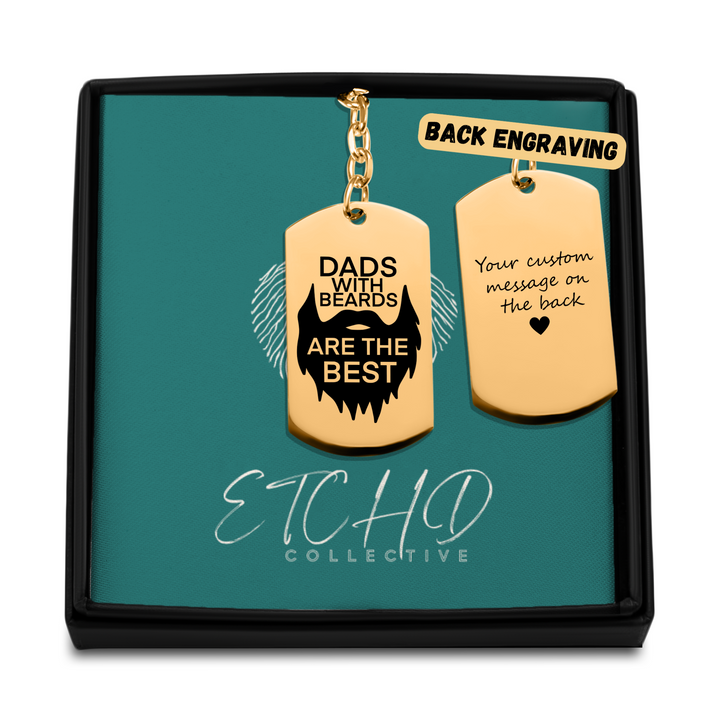 Dads With Beards Tag Keychain