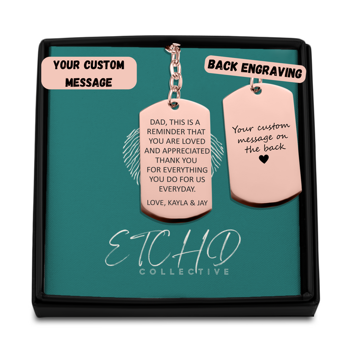 Custom Message Tag Keychain
