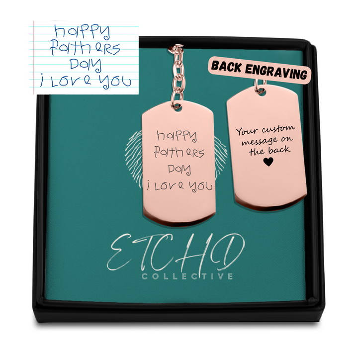 Handwritten Message Tag Keychain
