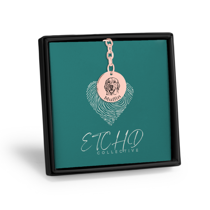 Pet Portrait Pendant Keychain