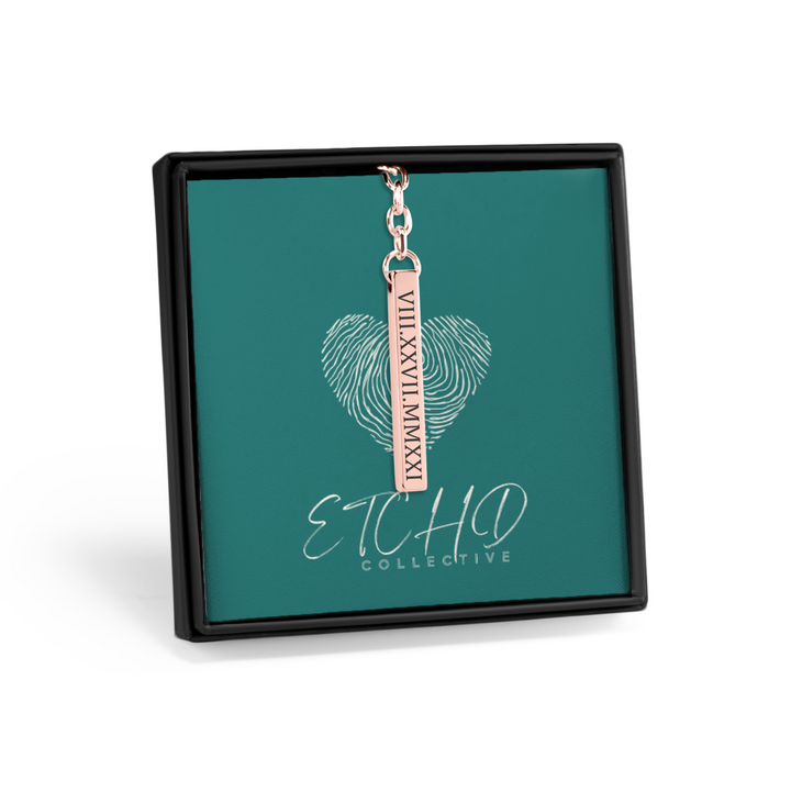 Roman Date 3D Bar Keychain