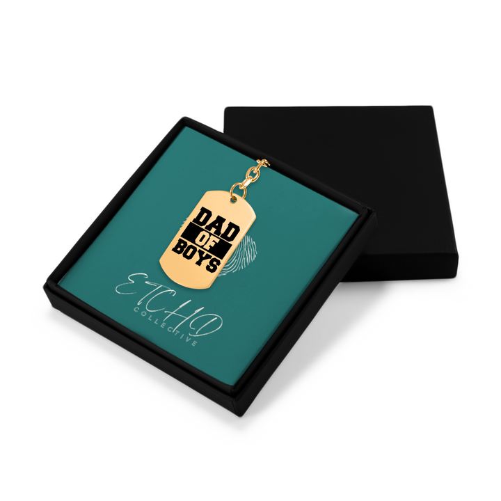 Dad of Boys Tag Keychain