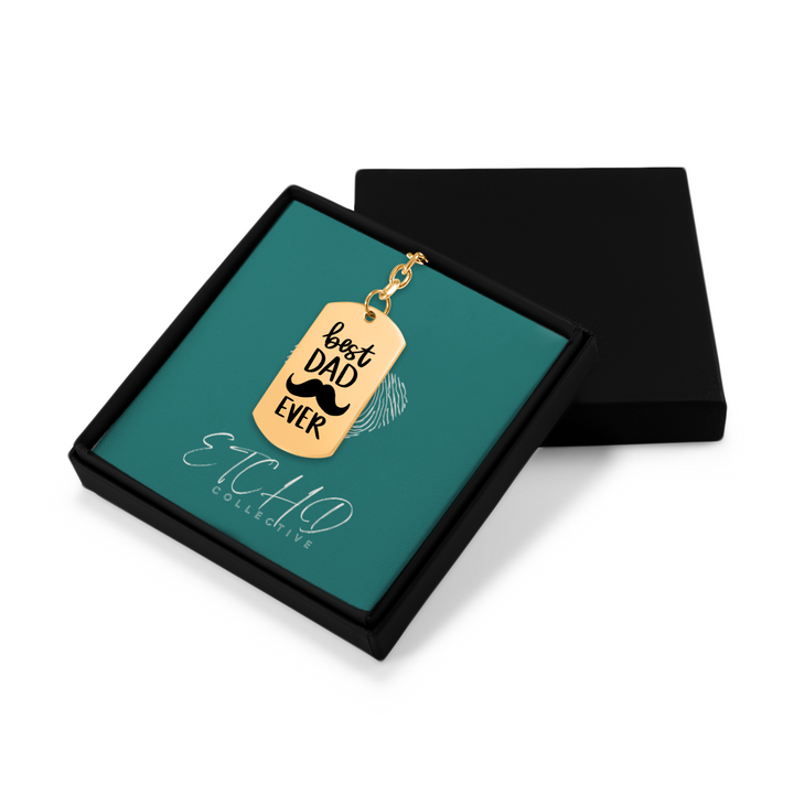 Best Dad Ever Tag Keychain