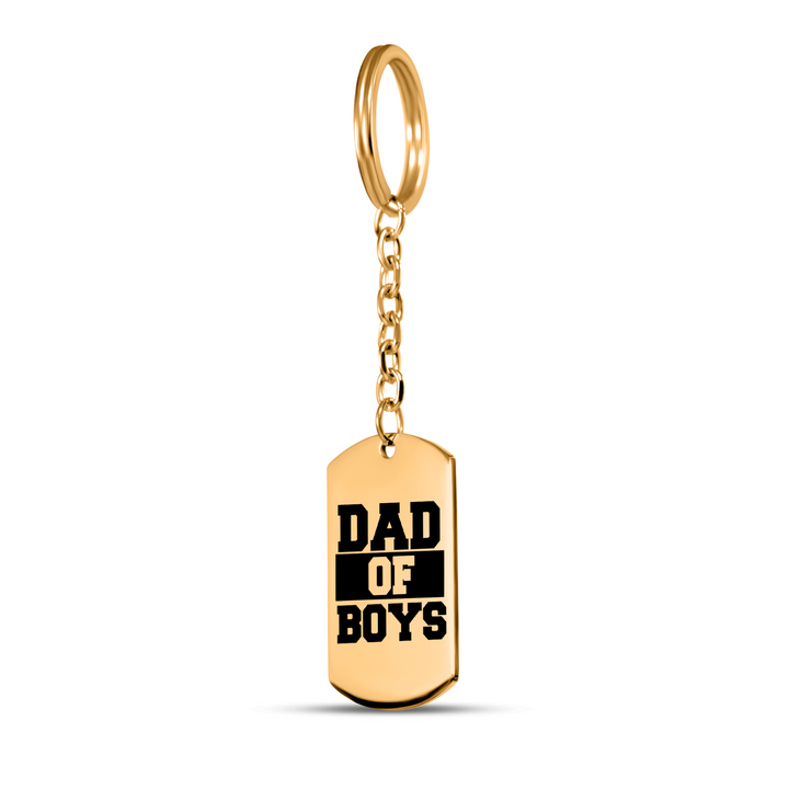 Dad of Boys Tag Keychain