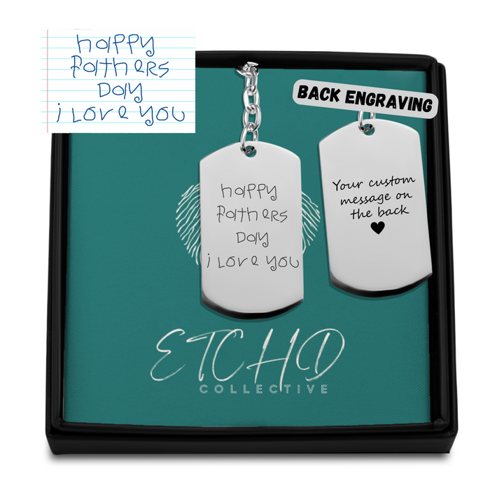 Handwritten Message Tag Keychain