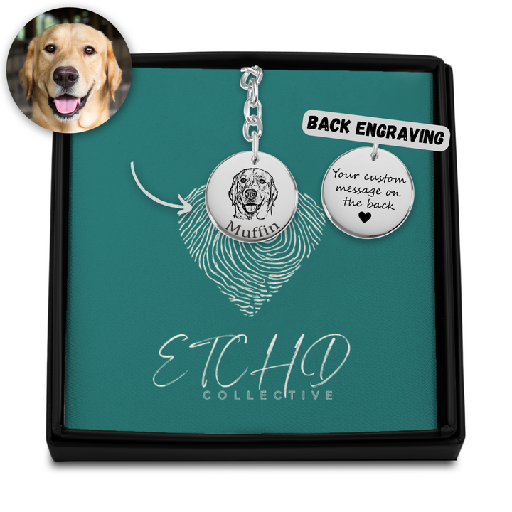 Pet Portrait Pendant Keychain