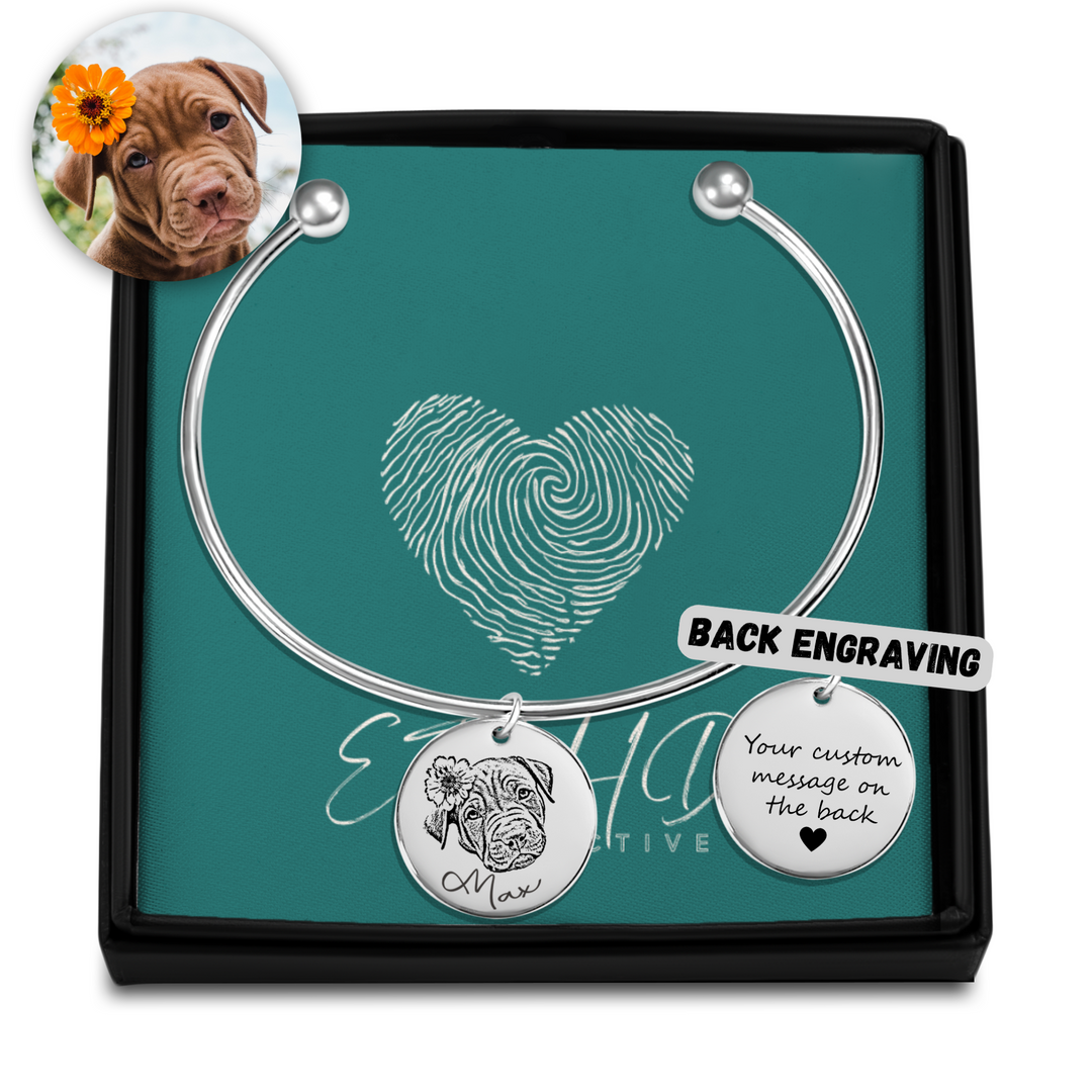 Pet Portrait Bangle Bracelet