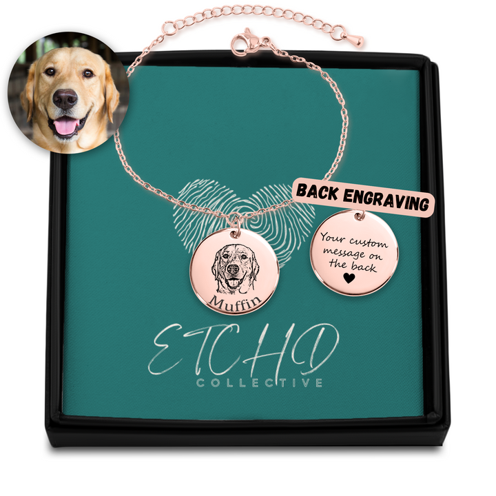 Pet portrait pendant bracelet