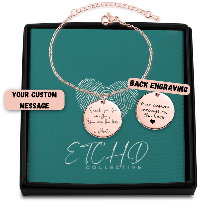 Custom Message Pendant Bracelet