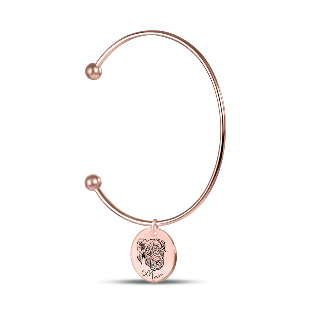 Pet Portrait Bangle Bracelet